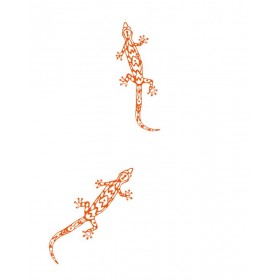 Accessoires & Geschenke Wandsticker mit orangem Gecko