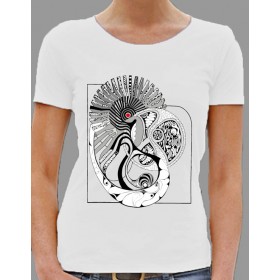 women Lady's t-shirt "patternworld" in black and white
