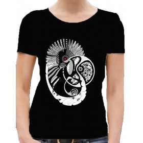 women Lady's t-shirt "patternworld" in black and white
