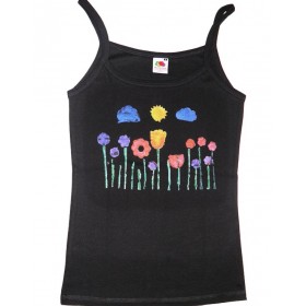 Damen Träger-Shirt mit Blumenwiese