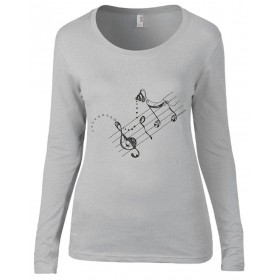 T-Shirts & Sweatshirts Damen Langarmshirt - Melodie grau