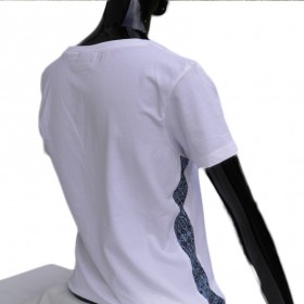 T-Shirts & Sweatshirts Modisches weißes Damen T-Shirt mit V-Ausschnitt