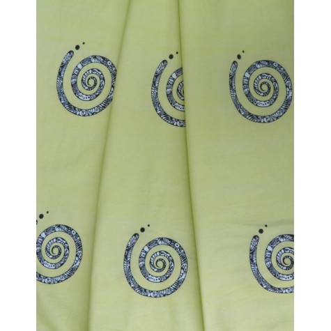 Fabric ODDMENT Jersey fabric-with spirals yellow