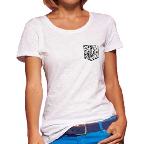 women Light t-shirt with embroidered front pocket